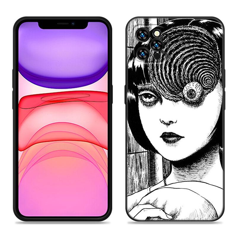 Чехол для телефона с японской мангой ужасов для Apple iPhone 12 13 Mini 11 14 15 Pro Max 7 8 Plus X XR XS SE 2020 2022 черный силиконовый чехол