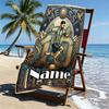 Custom Name Personalized Leo Messi Print Beach Towel, for Trip Camping Beach Party Home Decor, Birthday Gift for Family & Friends