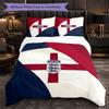 England Football Pattern 3 Pieces Bedding Set Soft Microfiber Duvet Cover with Pillow Cases for Bedroom