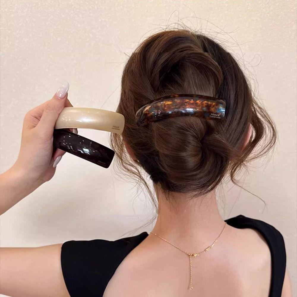 Эллиптическая ацетатная заколка для волос Геометрическая большая заколка Милая заколка-пружинка Женская