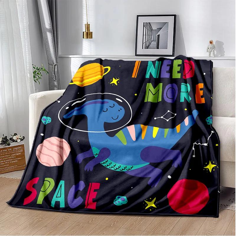 Мягкое плюшевое одеяло с рисунком динозавра, космическое милое детское динозавровое одеяло, фланелевое одеяло, одеяло для гостиной, спальни, кровати, дивана, детей