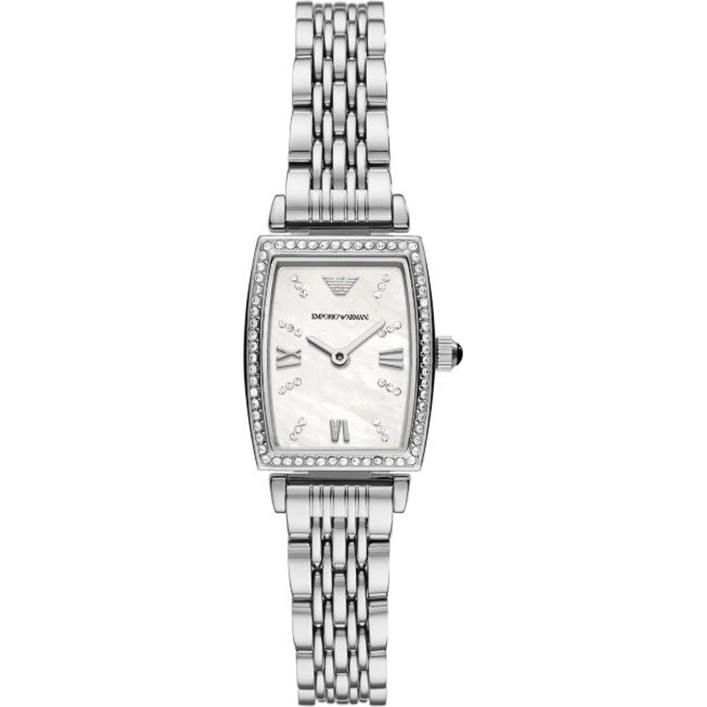 Emporio Armani Женский кварцевый браслет-часы Gianni с Т-образной застежкой, двухцветный, с элементами из розового металла, AR11405