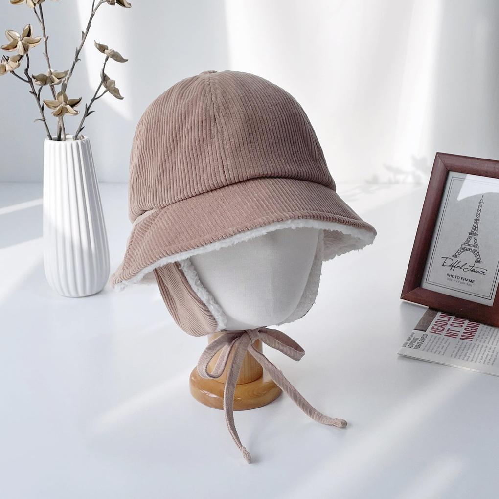 Women's and Men's Corduroy Earflap Skill Bucket Hat