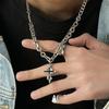 Ожерелье с черным крестом в стиле панк для мужчин и женщин, трендовая титановая стальная цепочка, кулон в виде свитера, хип-хоп-ювелирные изделия, крутые аксессуары
