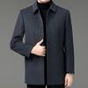 Double-sided Cashmere Coat for Men, Medium-length Woolen Woolen Thickened Lapel Top, Middle-aged Dad Down Jacket