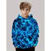 Модная детская толстовка с капюшоном синего цвета с принтом Модная толстовка с длинными рукавами для мальчиков Толстовка с капюшоном для мальчиков Удобная и инновационная толстовка для отдыха на природе