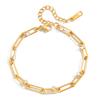 Uworld Classic Paperclip Chain Bracelet With White Zircon Women 18K Gold Plated Stainless Steel Bracelets Lady Jewelry Gift 2026