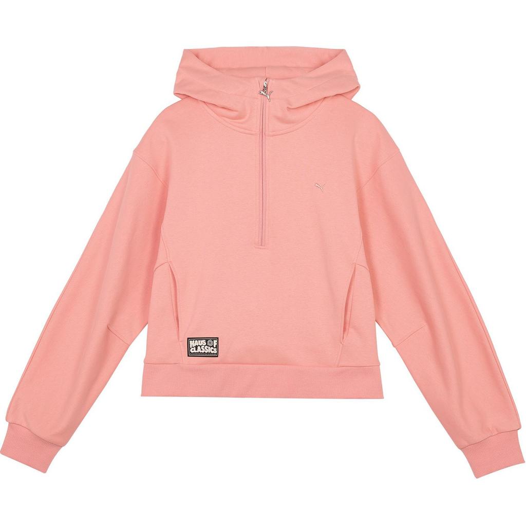 PUMA SELECT HAUS Of CLASSICS Collection, Fleece Lined Thermal Drop Shoulder Hooded Casual Half Open Collar Half Zip 631553-18