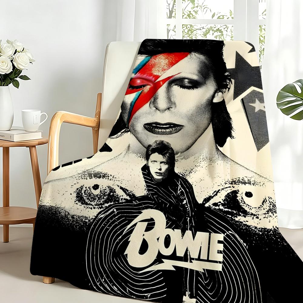 Музыкальный плед D-David Bowie Фланелевый плед Идеально подходит для дивана, офиса, кровати, путешествий, сна, чтения, отдыха, кемпинга, всесезонное использование