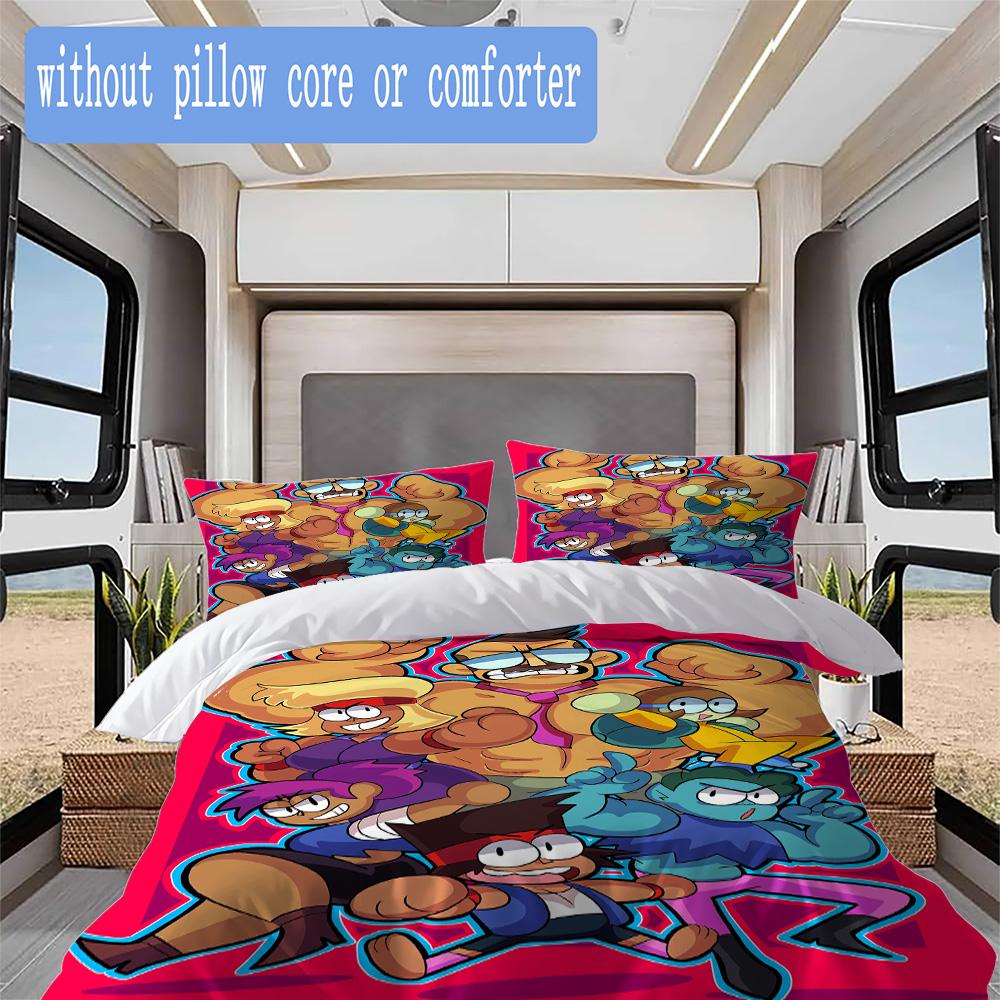 Funny school theme Pattern Bedding,Quilt Set Quilt Cover Pillowcase Home Birthday Gift (1*duvet cover+2*pillowcase,without core)ZSJT0917214