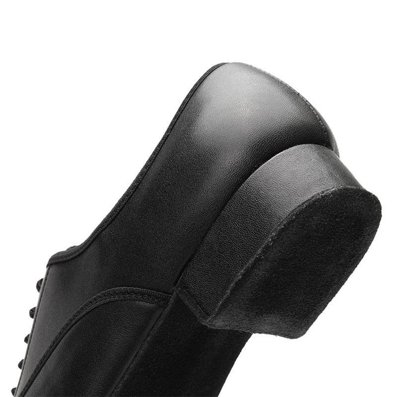 Мужские туфли для современных танцев на низком каблуке, из черной кожи, для самбы, сальсы, танго, латиноамериканских бальных танцев, каблук 2,5 см, для помещений