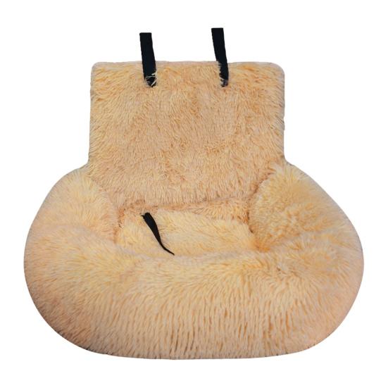 Автокресло для собак Дорожная лежанка для собак с ремнями безопасности Плюшевое пушистое сиденье для питомца с нескользящей подкладкой Съемная моющаяся подушка для маленьких и больших собак