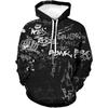 Fashion Novelty Hip-Hop Graffiti Print Men's Hoodies Hooded Sweatshirts Pullover Unisex Spring and Autumn