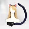 Realistic Cat Ear Headband & Tail Set - Plush Feline Cosplay Accessories for Performances & Events