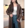 Women's Autumn and Winter Hooded Long Knitted Cardigan Sweater