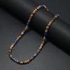 Retro Necklace Creative Trendy Neck Jewelry Made From Brown Coconut Shell Wood Beads And Natural Stone Pendant