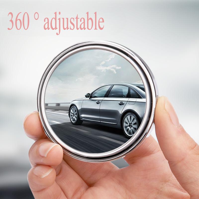 Автомобильное зеркало заднего вида Маленькое круглое зеркало 360 ° Ультра прозрачное зеркало заднего вида Зеркало для слепых зон Маленькое круглое зеркало заднего вида
