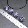 Серьги-кольца из стерлингового серебра 925 пробы с натуральным синим иолитом, комплект ювелирных изделий из натурального драгоценного камня, серьги-кольца, ювелирные изделия, серьги-кольца для женщин и мам, хороший подарок