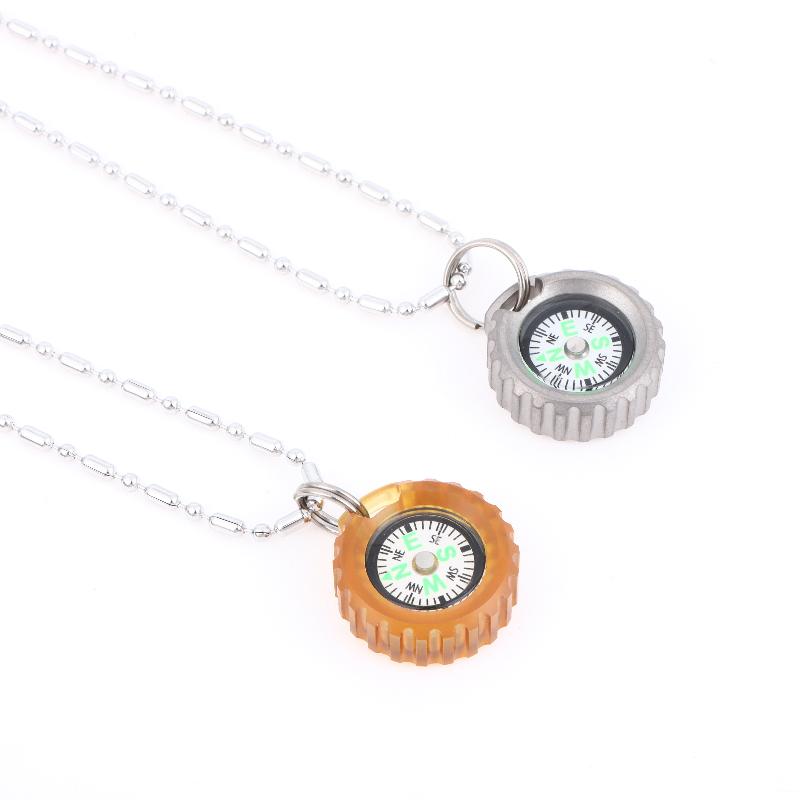 3in1 PEI Compass Pendant Necklace EDC Directional Outdoor Tool Portable for Adventure  Gear