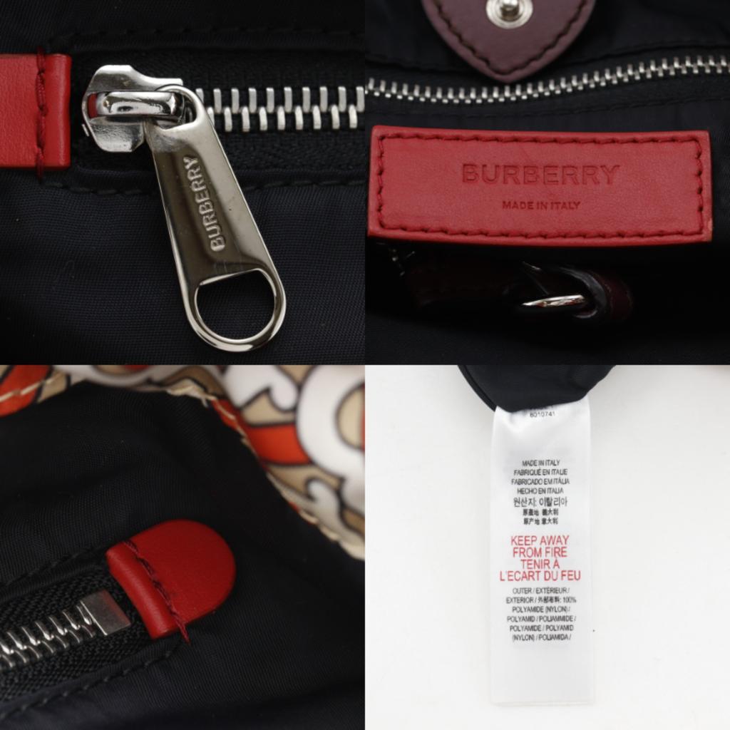 BURBERRY TB monogram Backpack Daypack knapsack Orange Nylon Women Used