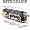 1:30 Scale Double-decker Business Bus Alloy Model Toy Car Sound Light Pull Back 5 Doors Opened Simulation Vehicle Models Toys