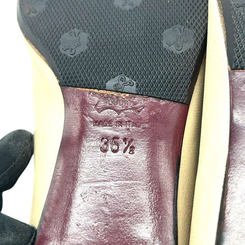 Поношенные туфли-лодочки / балетки Emilio Pucciбежевый/бордовый кожа Женские