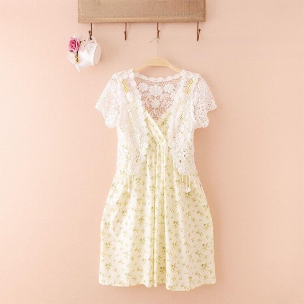 Open Front Bridal Summer Jacket Black/White Short Sleeve Cardigan Elegant Knit Vest for Women