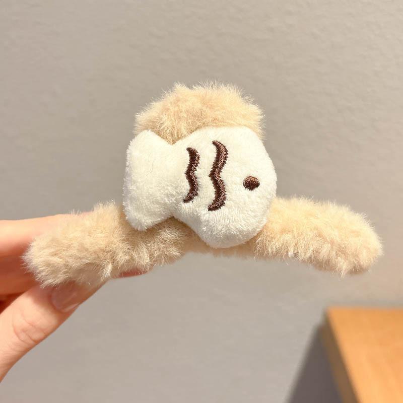 Мультяшный плюшевый зажим-краб для волос женский большой зажим с высоким уровнем чувства заколка для волос осень и зима зажим-акула для волос на затылок милый головной убор