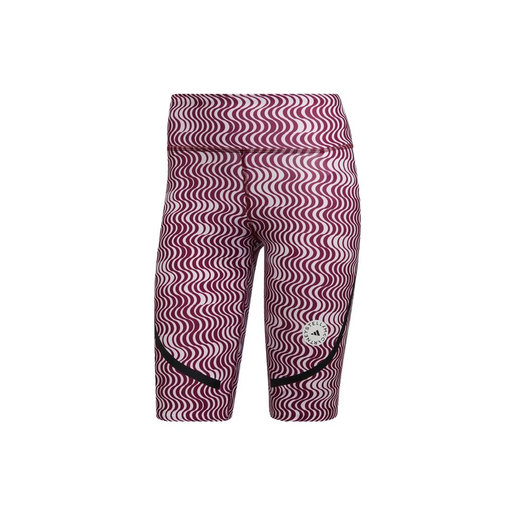 Adidas Wave Stripe Logo Print Sports Fitness Shorts Women Shorts Red HI6044