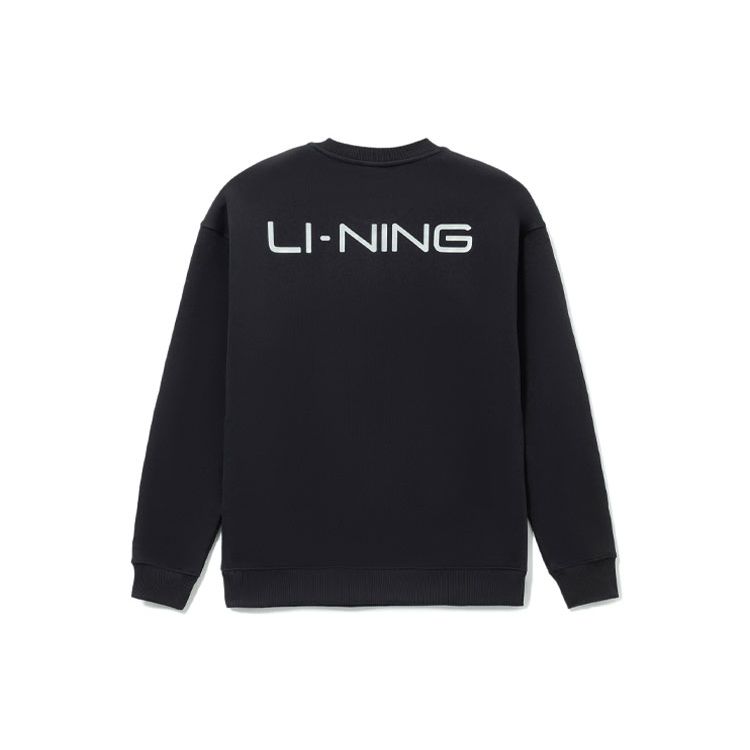 Li-Ning Lingzhi Series Логотип Печать Свободный Круглый Вырез Пуловер Толстовка Мужские Топы Черный AWDRF49-1