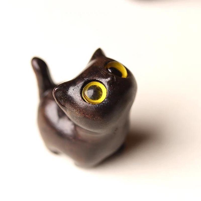 1/3 Pcs Charming Wooden Kitten Figurine - Handcrafted Cat Decor For Home, Perfect Gift Idea Cat Figurine Cat Accessories
