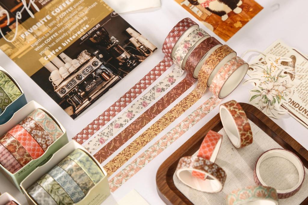 Коллекция маскировочной васи-ленты YUBX Basic с ретро-геометрическими тонкими полосками для DIY, подарков и декора подарков, напоминание о ленте, набор из 60 штук,