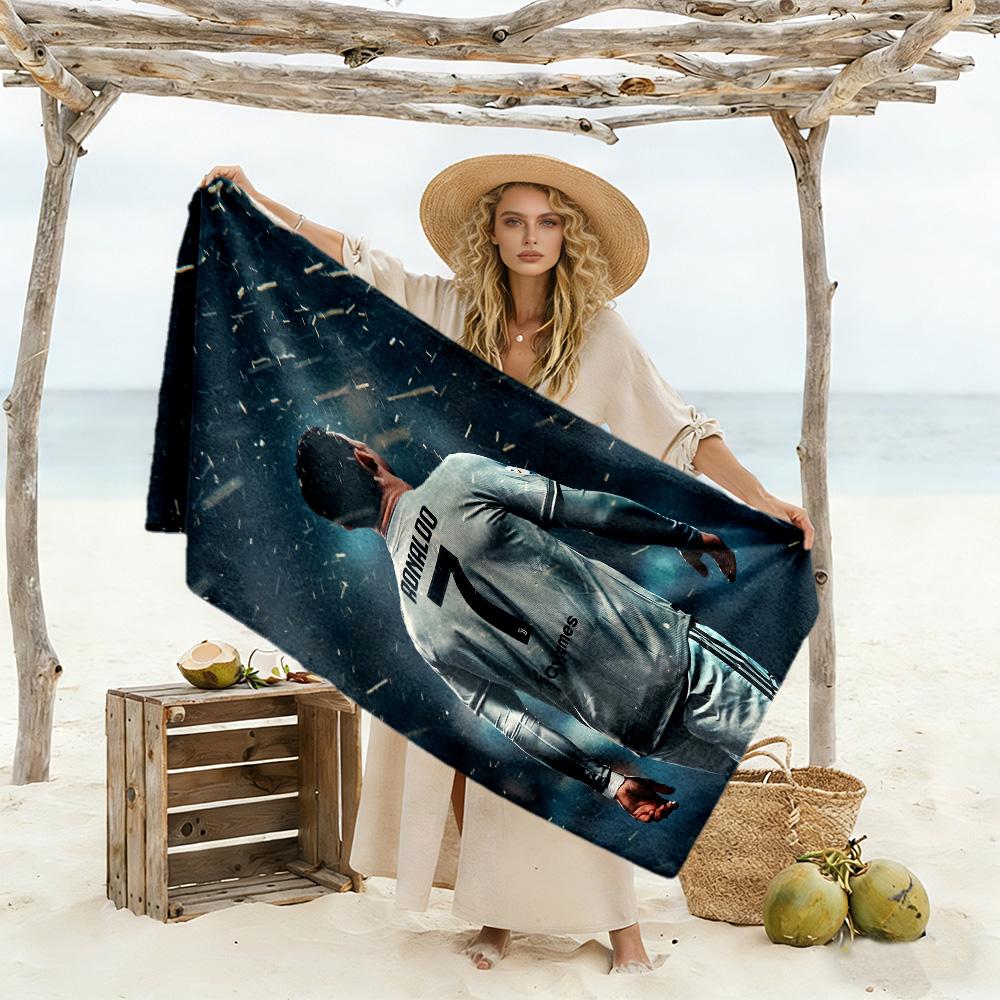 Ronaldo's Rainy Night Beach Towel High Absorbency & Quick-Dry Comfortable Lightweight