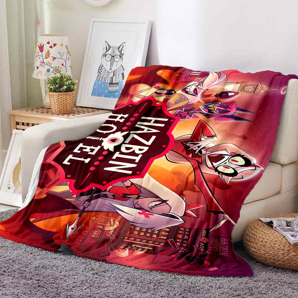 Hazbin Hotel Flannel Blanket Throw Blanket Soft Warm Sofa Bed Camping home Decor Unique Christmas Gift C926234