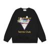 Casablanca Streetwear Oversized Cotton Hoodless Sweatshirt With Letter Print 380g Heavyweight Crewneck Pullover Men