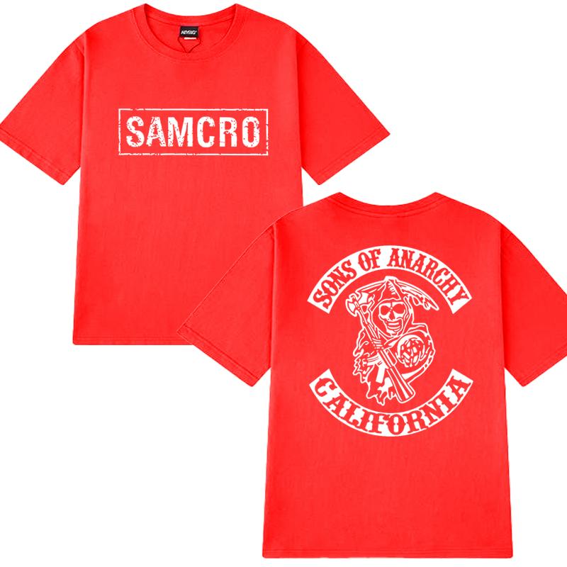 2025 Hip Hop Vintage T Shirt Men Women Sons of Anarchy SAMCRO Double Sided Print Short Sleeve T-shirts Unisex 100% Cotton Tops