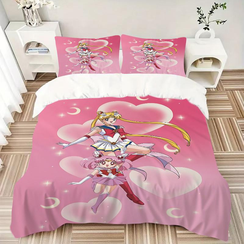 3pcs Sailor Moon Bedding Set: Perfect for Bedroom or Guest Room. Soft and Comfortable with No Core Included yy251010174