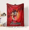 Custom Name Tazmanian Devil Flannel Blanket Throw Blanket Soft Warm Sofa Bed home Decor Unique Gift
