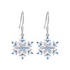 Bluelans Earrings Dangle Wedding Faux Snowflake Sapphire Jewelry Hook Earrings Women Gift