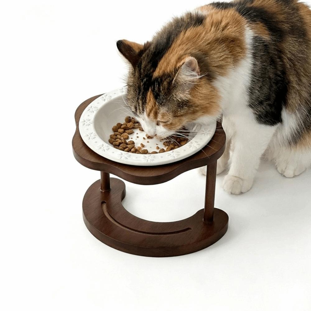Anti Slip Ceramic Cat Bowl Detachable Raised Dog Food Bowl Elevated Cat Water Bowl Pet Supplies
