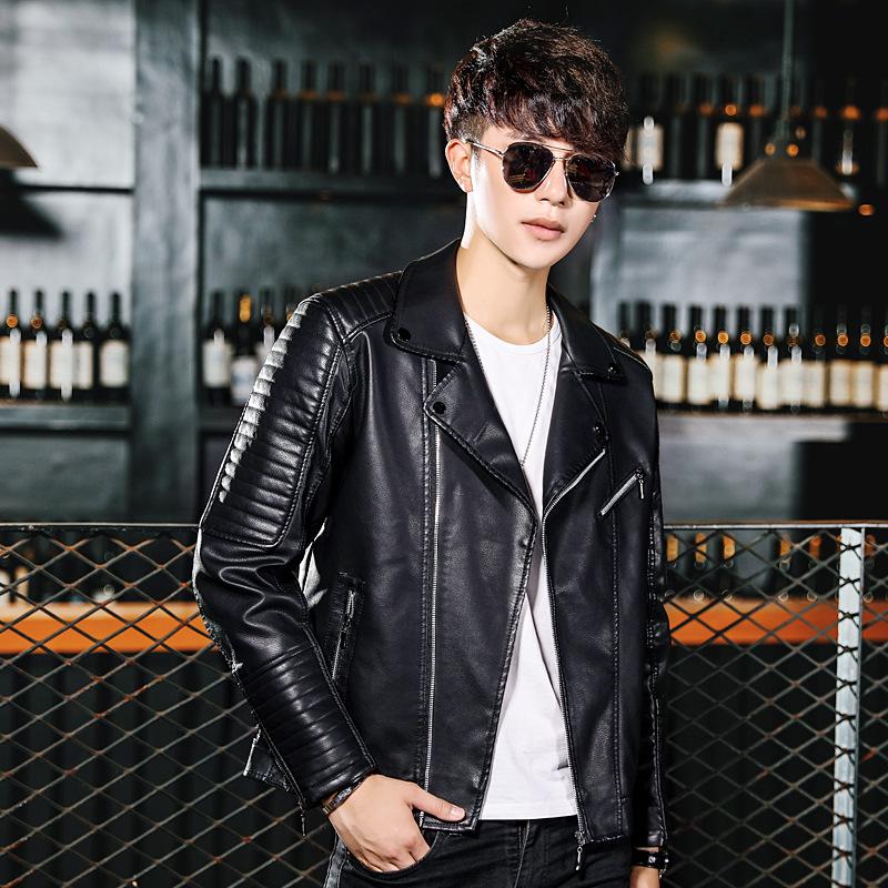Men's leather jacket casual new leather jacket youth handsome locomotive PU casual men's jacket tide