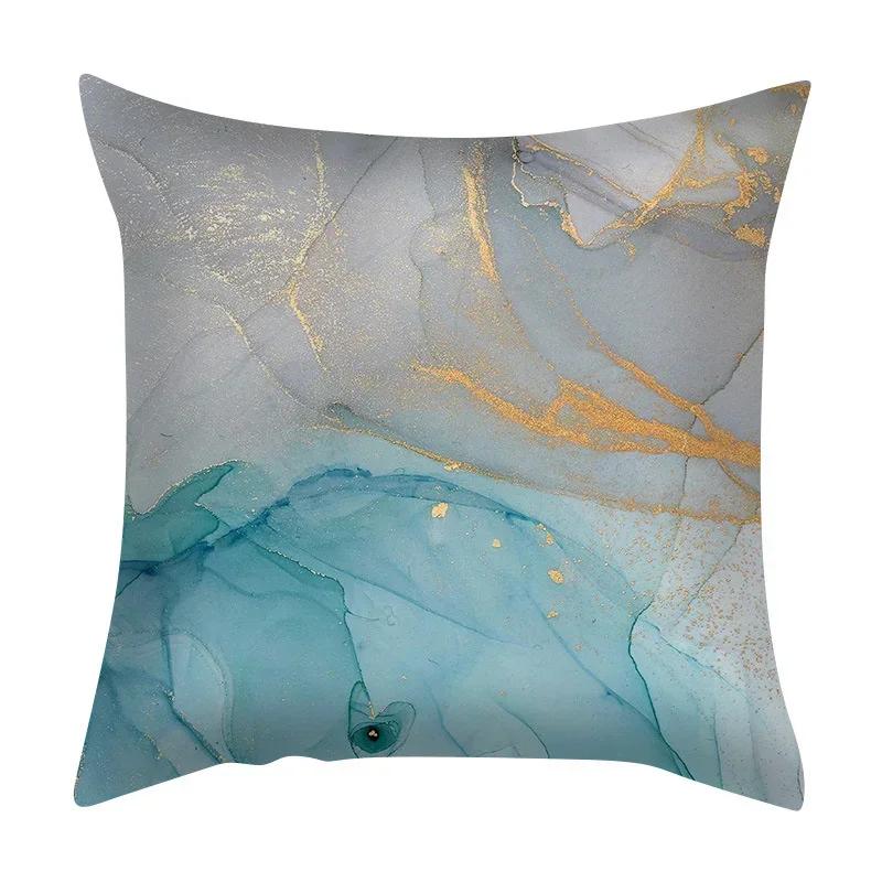 Чехол для подушки с мраморной текстурой, фиолетовая цветная полосатая наволочка с принтом в виде скалы, декор для гостиной и дома