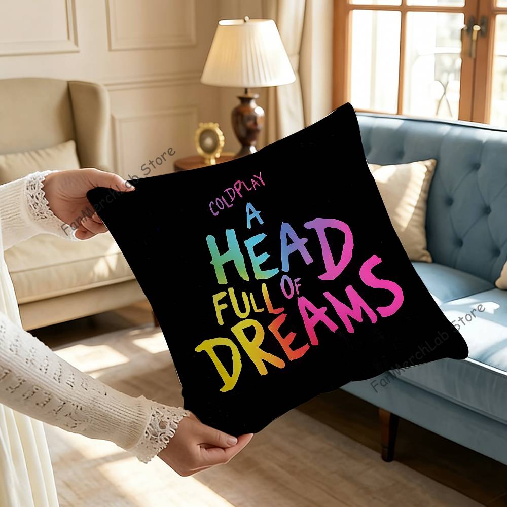 Band CColdplayS Pillowcase Pillowslip Cushion Plush Boys Girls Cartoon Anime Kawaii Decoration Kids Birthday Cute Gifts