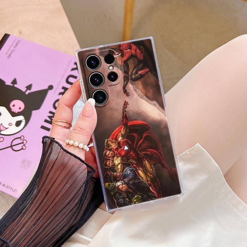 Marvel Oil Painting Transparent Case For Samsung Galaxy S26 S25 Ultra S24 S22 S26 Plus S20 S23 S21 S25 FE 5G Clear Silicon Cover