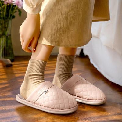 Водонепроницаемые хлопковые тапочки женские осенне-зимние новые домашние нескользящие бархатные теплые шерстяные тапочки женские зимние