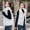 Autumn and winter PU new down cotton vest Korean version loose small short thin stand-up collar vest jacket