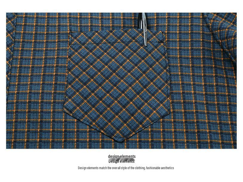 Men's Plus Velvet Plaid Long Sleeve Thick Warm Shirt Cardigan for Autumn and Winter