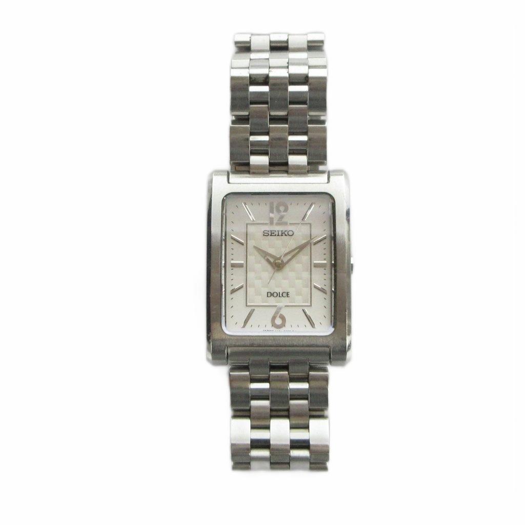 SEIKO DOLCE Dolce Часы Кварцевые Квадратные Белый Циферблат Серебристый Цвет 4J41-0AC0 GY18/ MQ Мужские