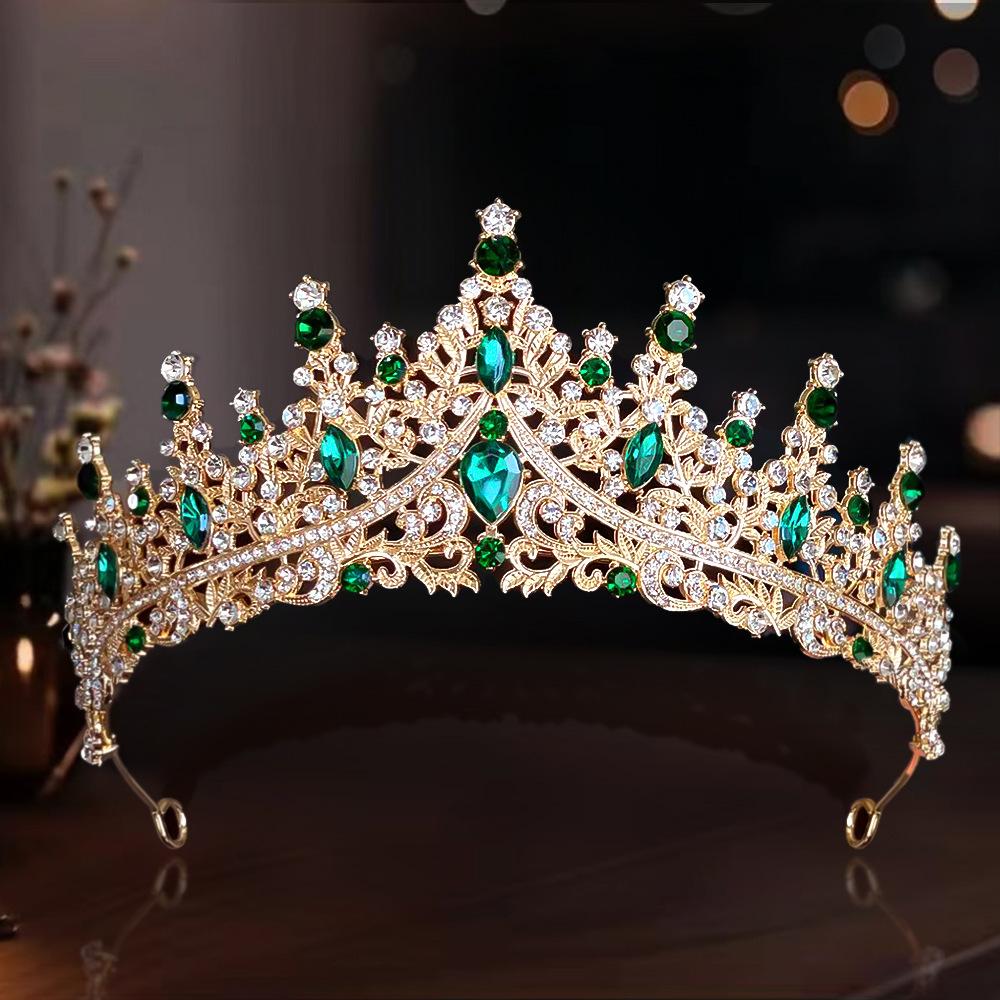 Bride Crown Wedding Dress Party Crown Birthday Performance Carnival Crystal Hair Accessory