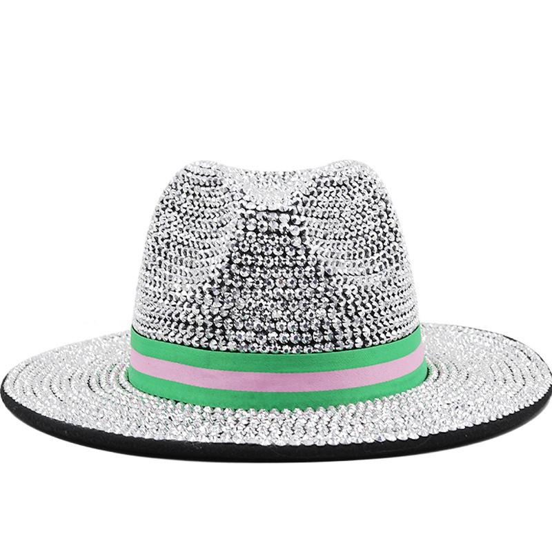 Шляпа Fedora с широкими полями для женщин, дизайнерская роскошная роскошная шляпа с бриллиантами и стразами, фетровые джазовые цилиндры, элегантная мужская кепка для свадебной церемонии